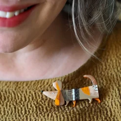 A Dachshund Named Bark Brooch^Erstwilder Sale