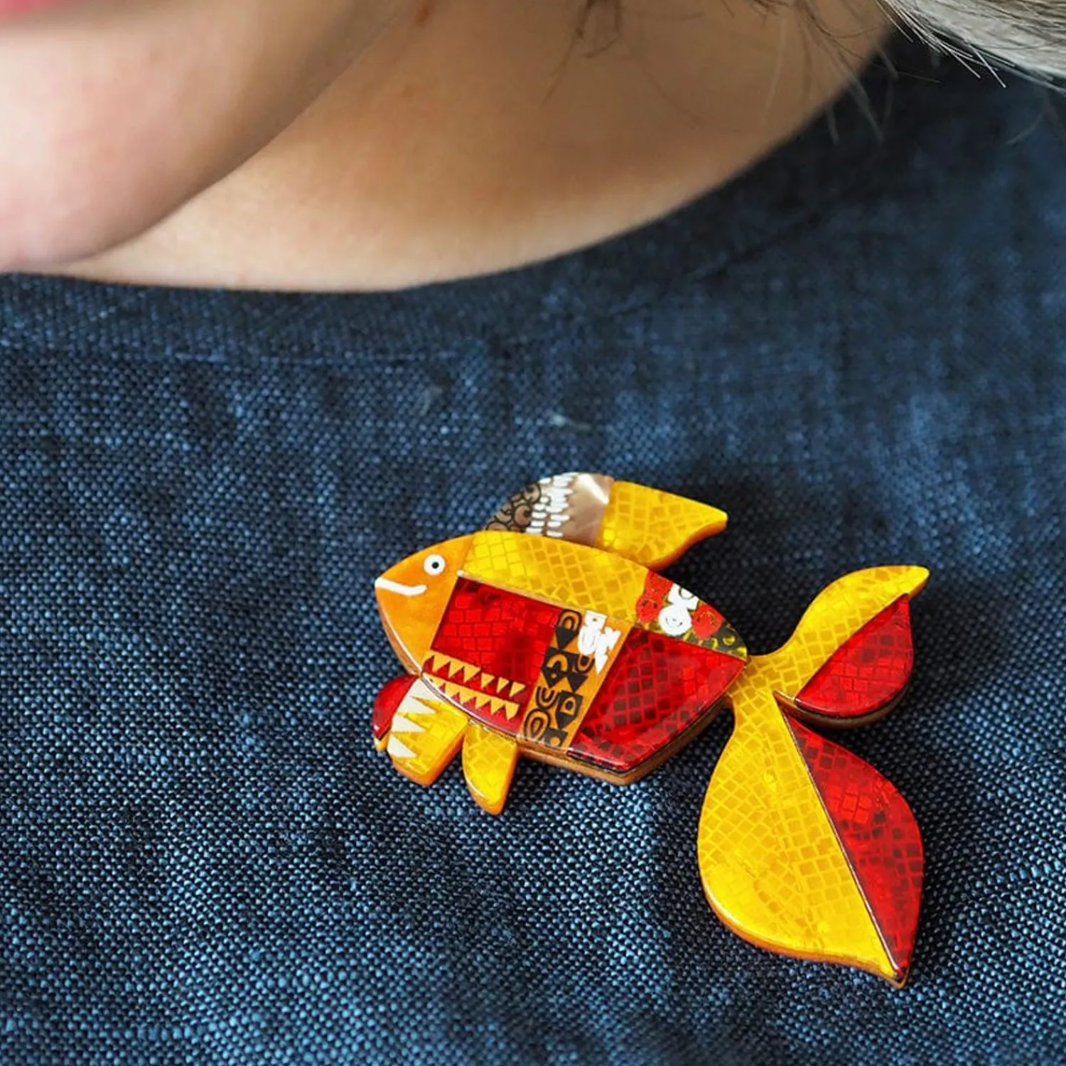 A Goldfish Named Silence Brooch^Erstwilder New
