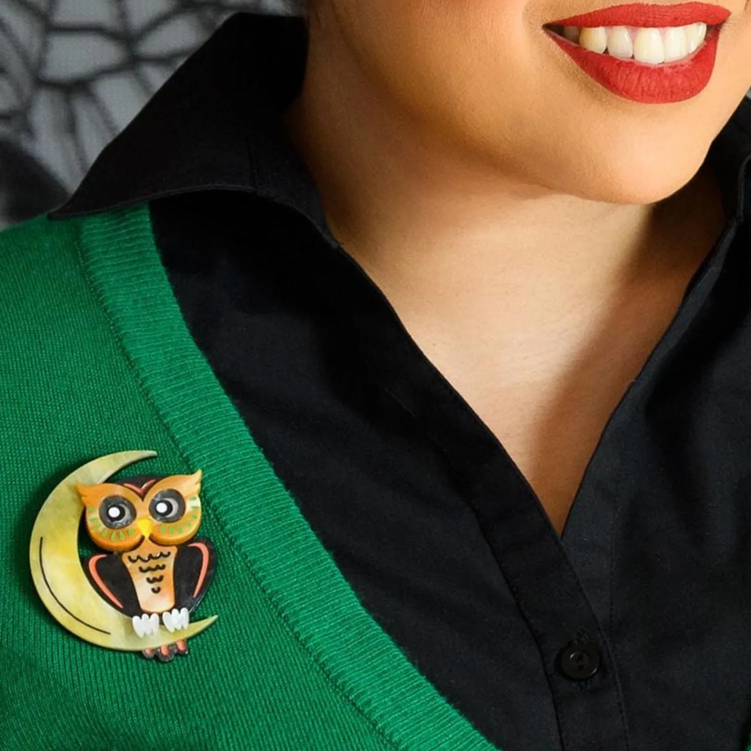 A Moon With View Owl Brooch^Erstwilder