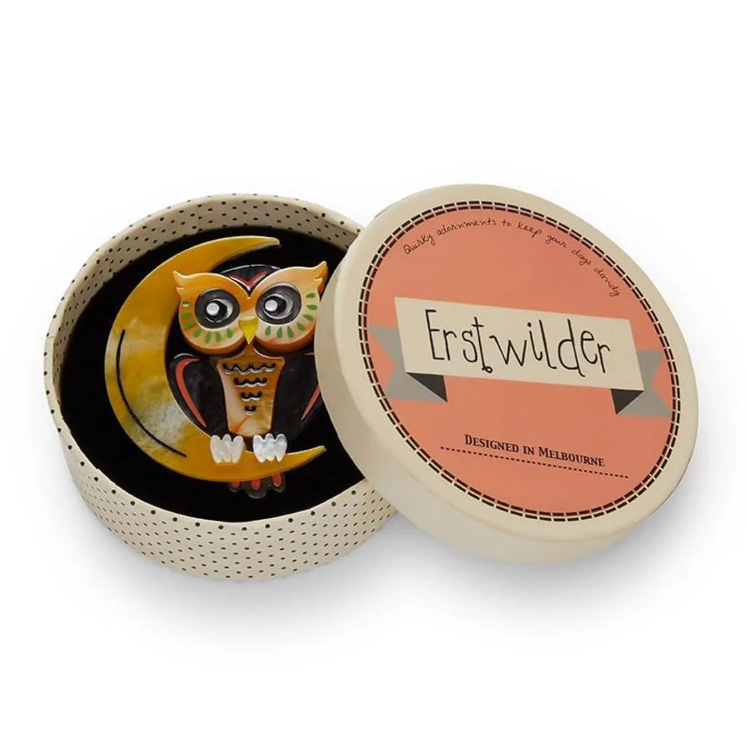 A Moon With View Owl Brooch^Erstwilder