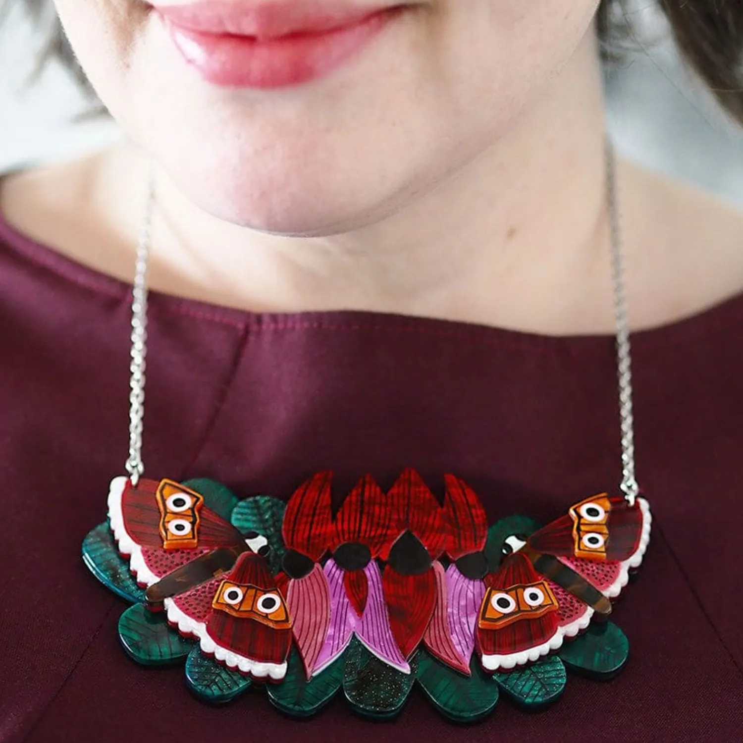A Moth Amongst The Desert Peas Necklace^Erstwilder Hot