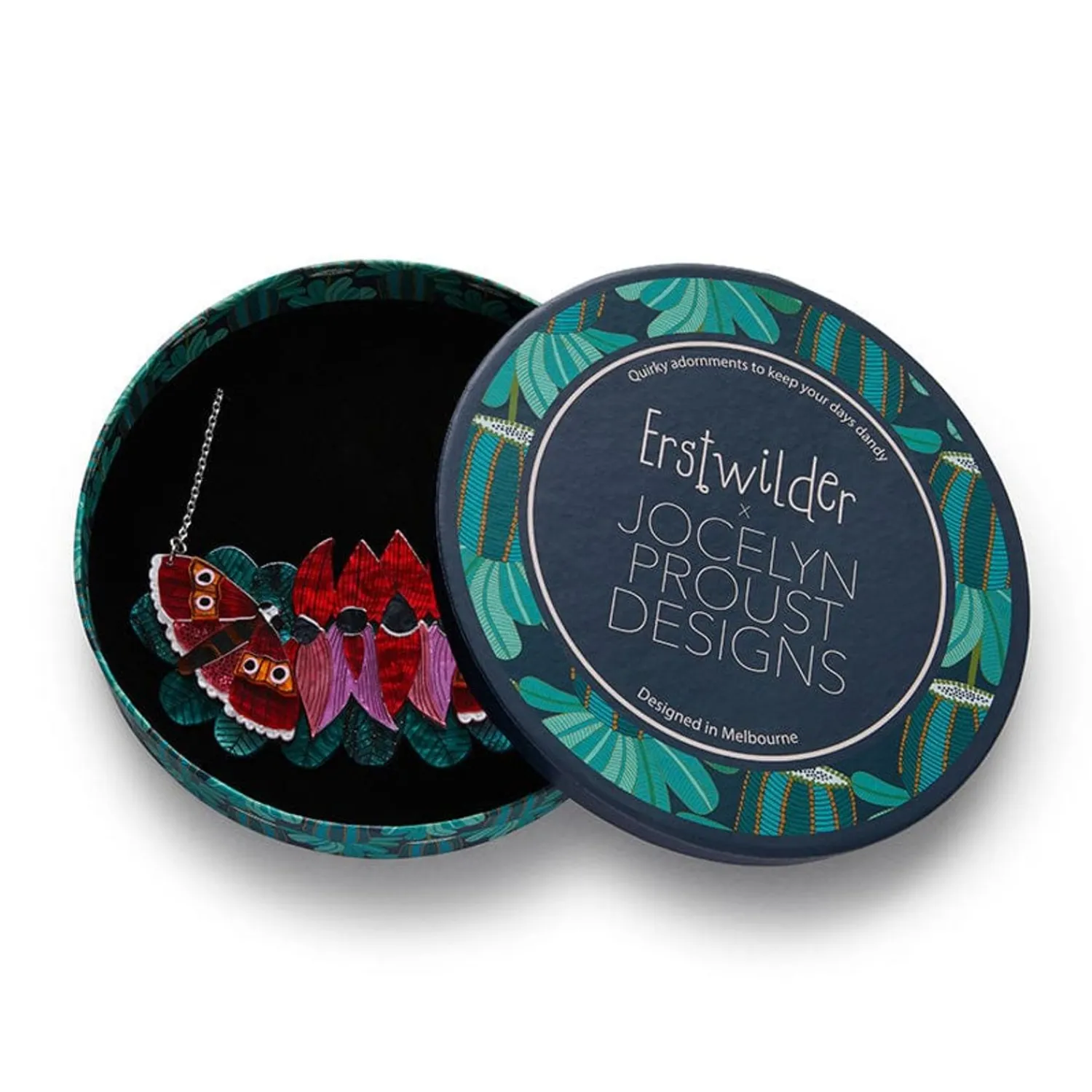 A Moth Amongst The Desert Peas Necklace^Erstwilder Hot