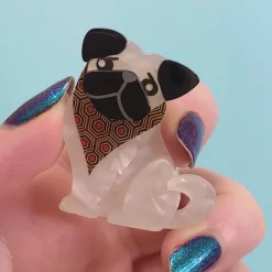 Adoring Polly Pug Mini Brooch^Erstwilder New