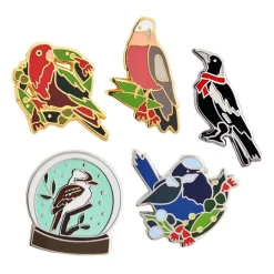 An Australian Christmas Bird Enamel Pin Pack - 5 Piece^Erstwilder Discount