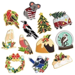 An Australian Christmas Complete Enamel Pin Pack - 12 Piece^Erstwilder Outlet