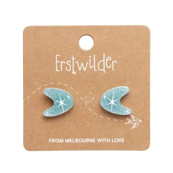 Atomic Boomerang Glitter Stud Earrings - Blue^Erstwilder