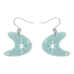 Atomic Boomerang Glitter Drop Earrings - Blue^Erstwilder Best