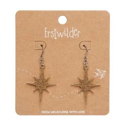 Atomic Star Glitter Drop Earring - Gold^Erstwilder Hot