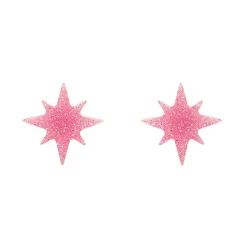 Atomic Star Glitter Stud Earring - Pink^Erstwilder Online
