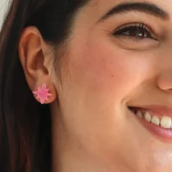 Atomic Star Glitter Stud Earring - Pink^Erstwilder Online
