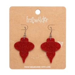 Baubles Glitter Drop Earrings - Red^Erstwilder Outlet