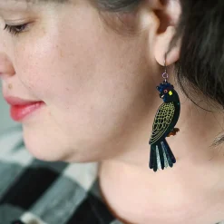 Bella The Black Cockatoo Drop Earrings^Erstwilder Sale