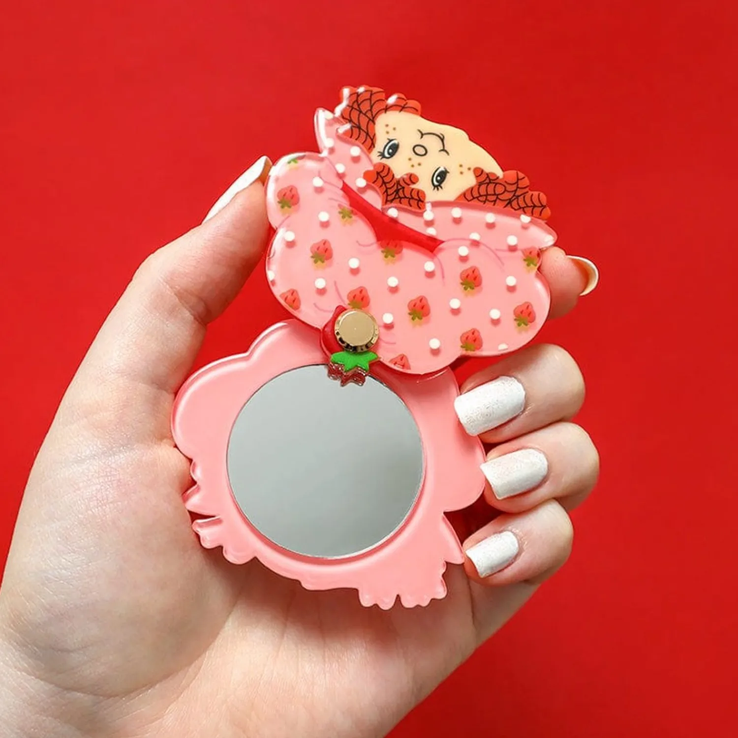 Big Adorable Strawberry Smile Mirror Compact^Erstwilder Clearance