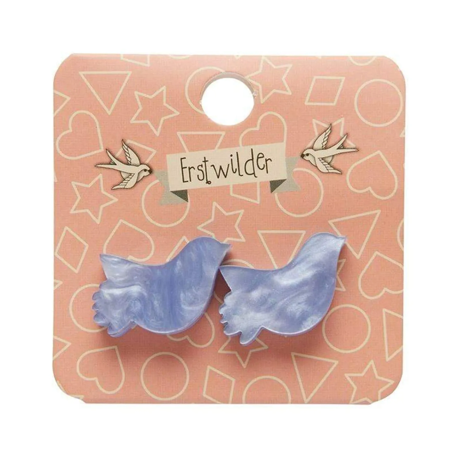 Bird Ripple Resin Stud Earrings - Blue^Erstwilder Clearance