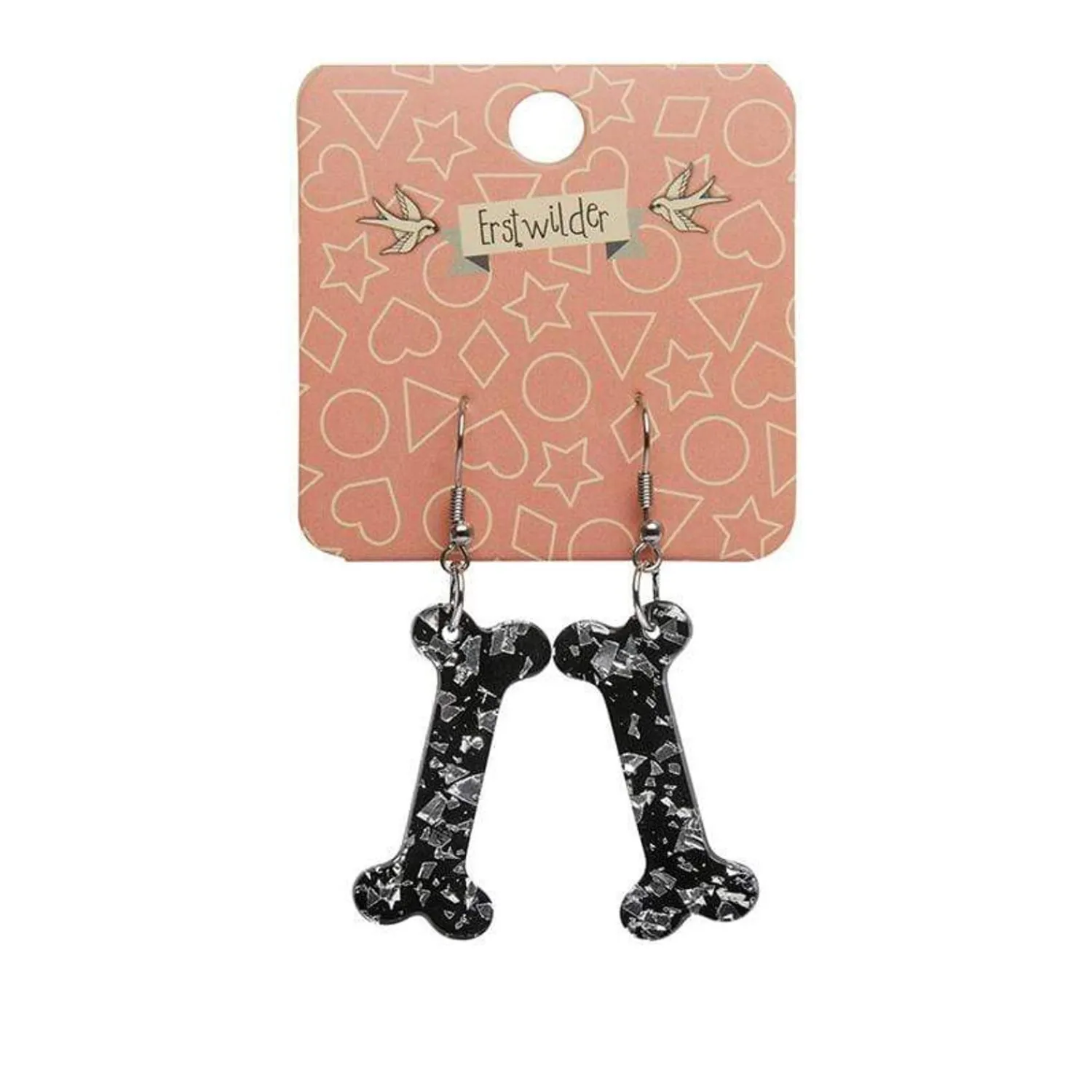 Bones Chunky Glitter Resin Drop Earrings - White^Erstwilder Clearance