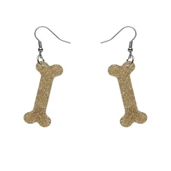 Bones Glitter Resin Drop Earrings - Gold^Erstwilder Online