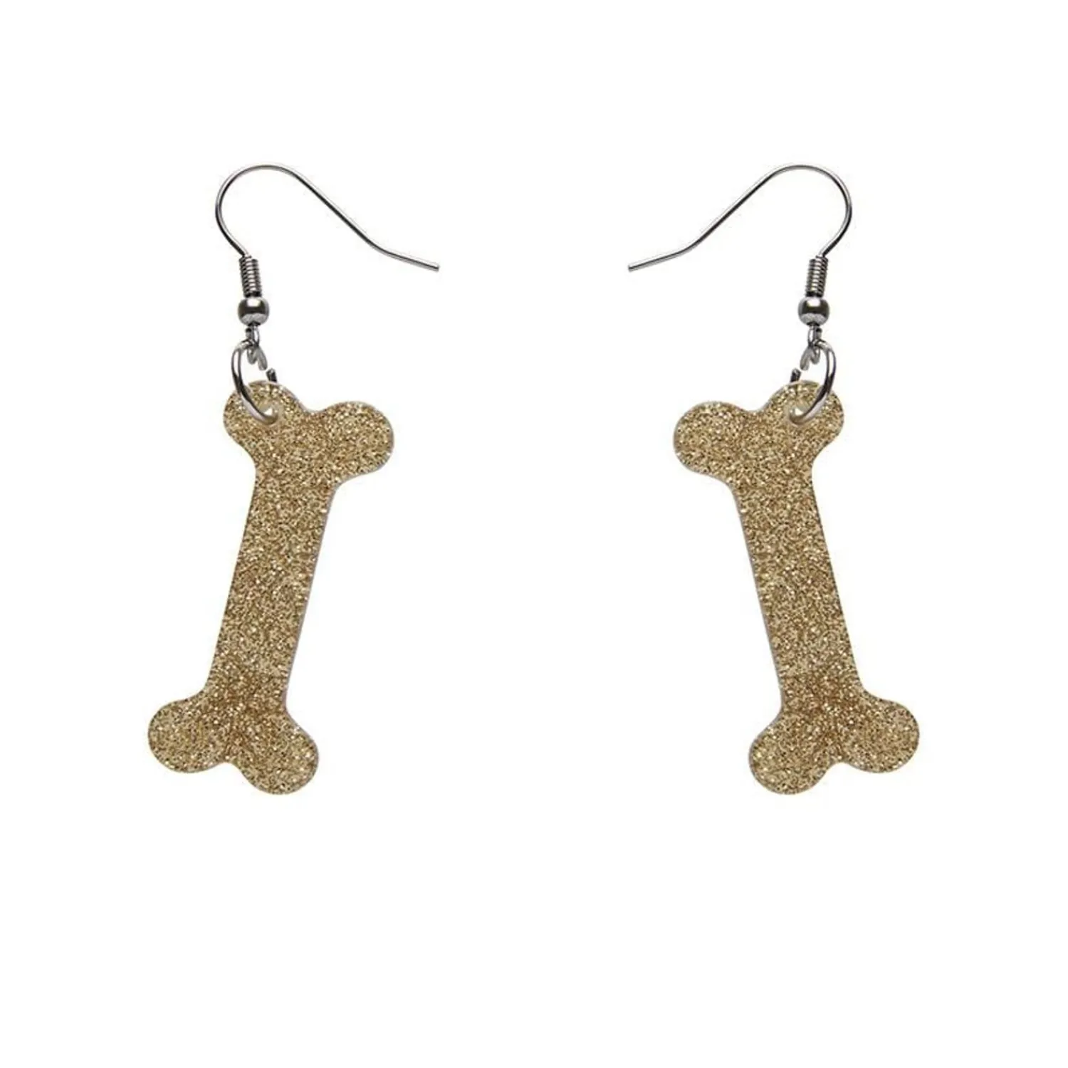 Bones Glitter Resin Drop Earrings - Gold^Erstwilder Online