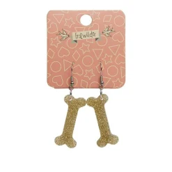 Bones Glitter Resin Drop Earrings - Gold^Erstwilder Online