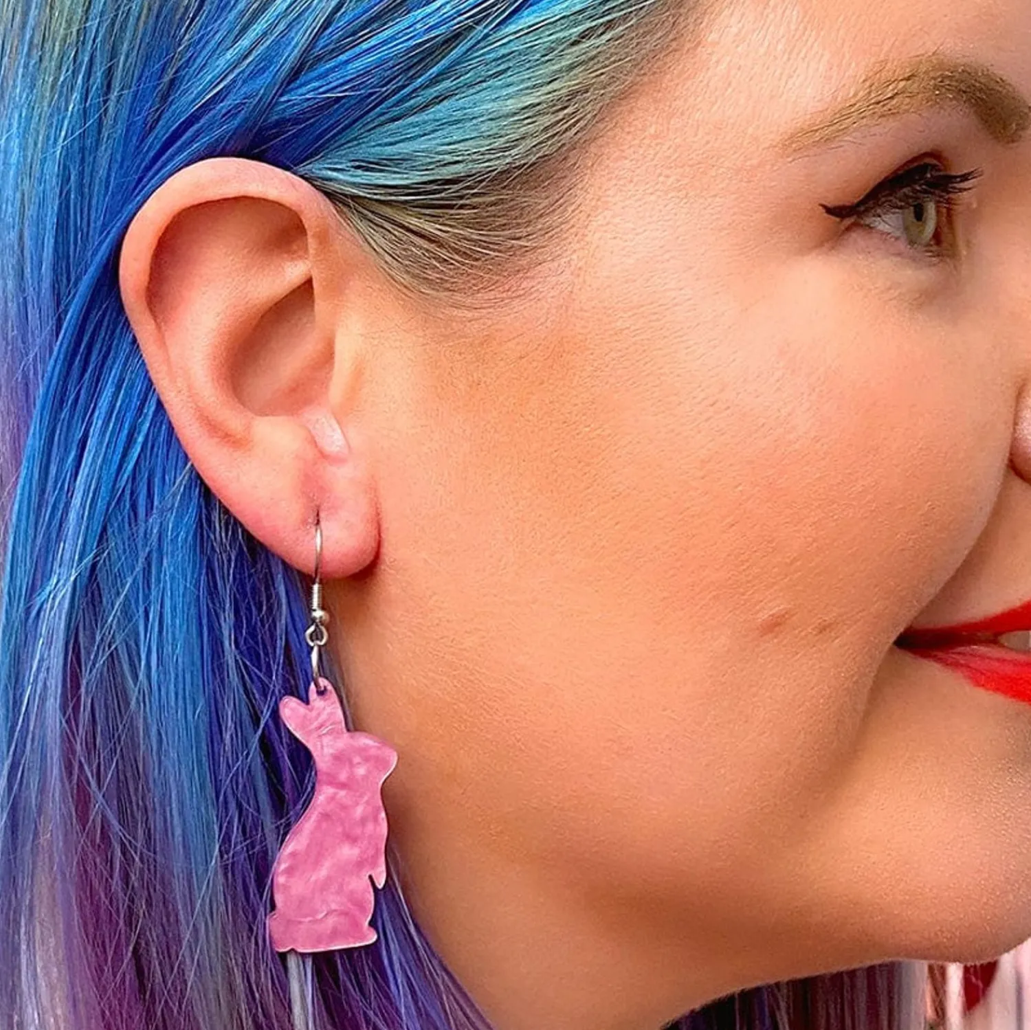 Bunny Ripple Resin Drop Earrings - Mauve^Erstwilder Best