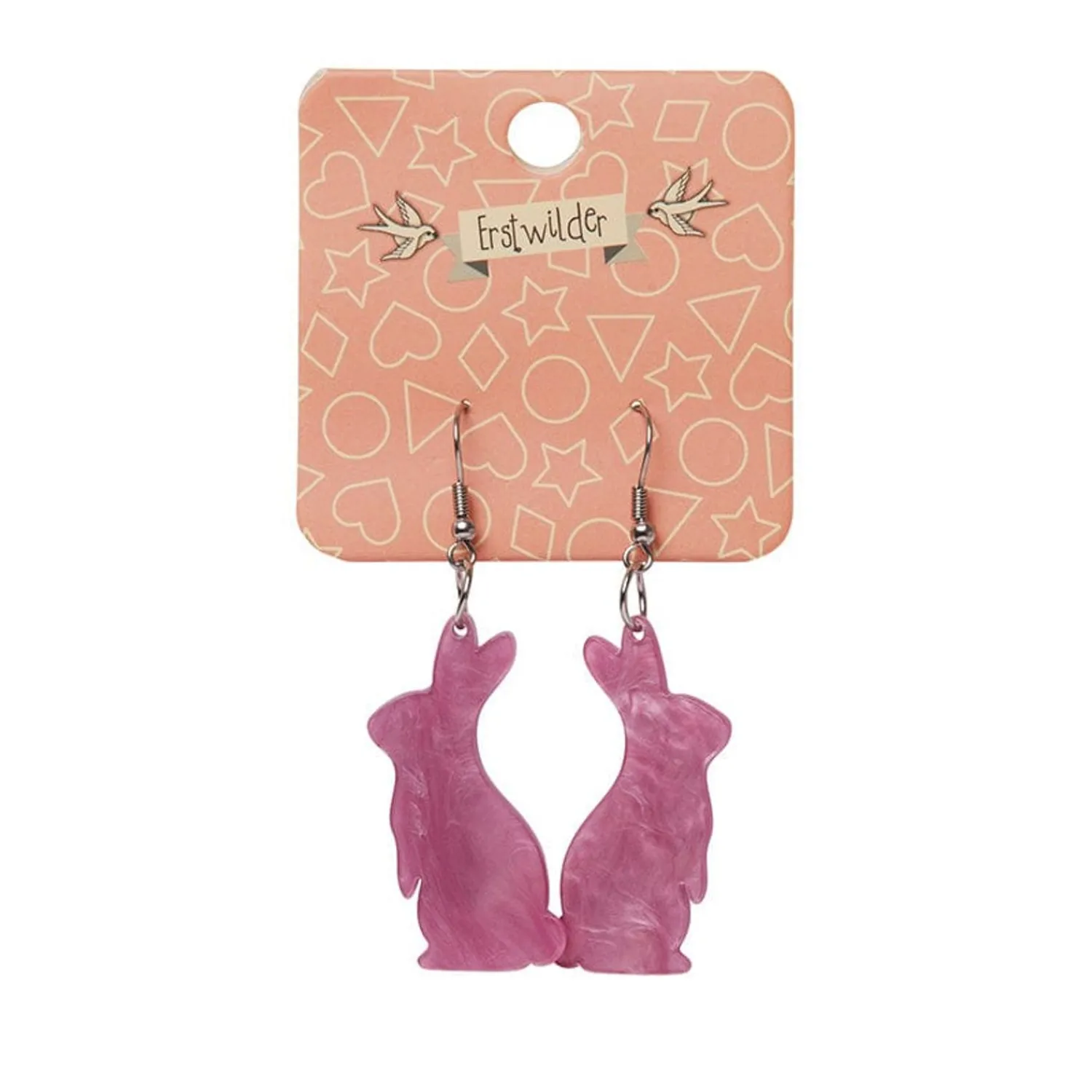 Bunny Ripple Resin Drop Earrings - Mauve^Erstwilder Best