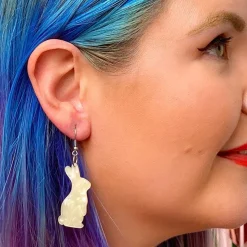 Bunny Ripple Resin Drop Earrings - White^Erstwilder Clearance