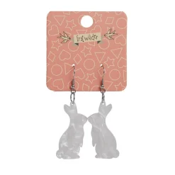 Bunny Ripple Resin Drop Earrings - White^Erstwilder Clearance