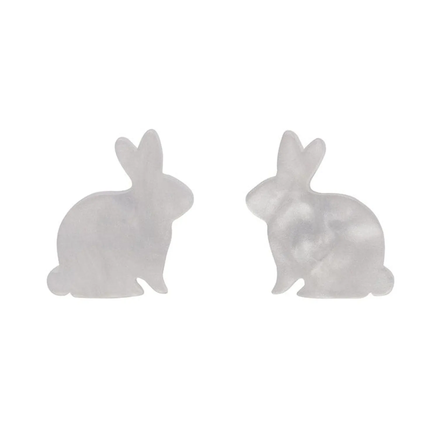 Bunny Ripple Resin Stud Earrings - White^Erstwilder Sale