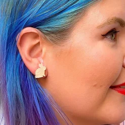 Bunny Ripple Resin Stud Earrings - White^Erstwilder Sale