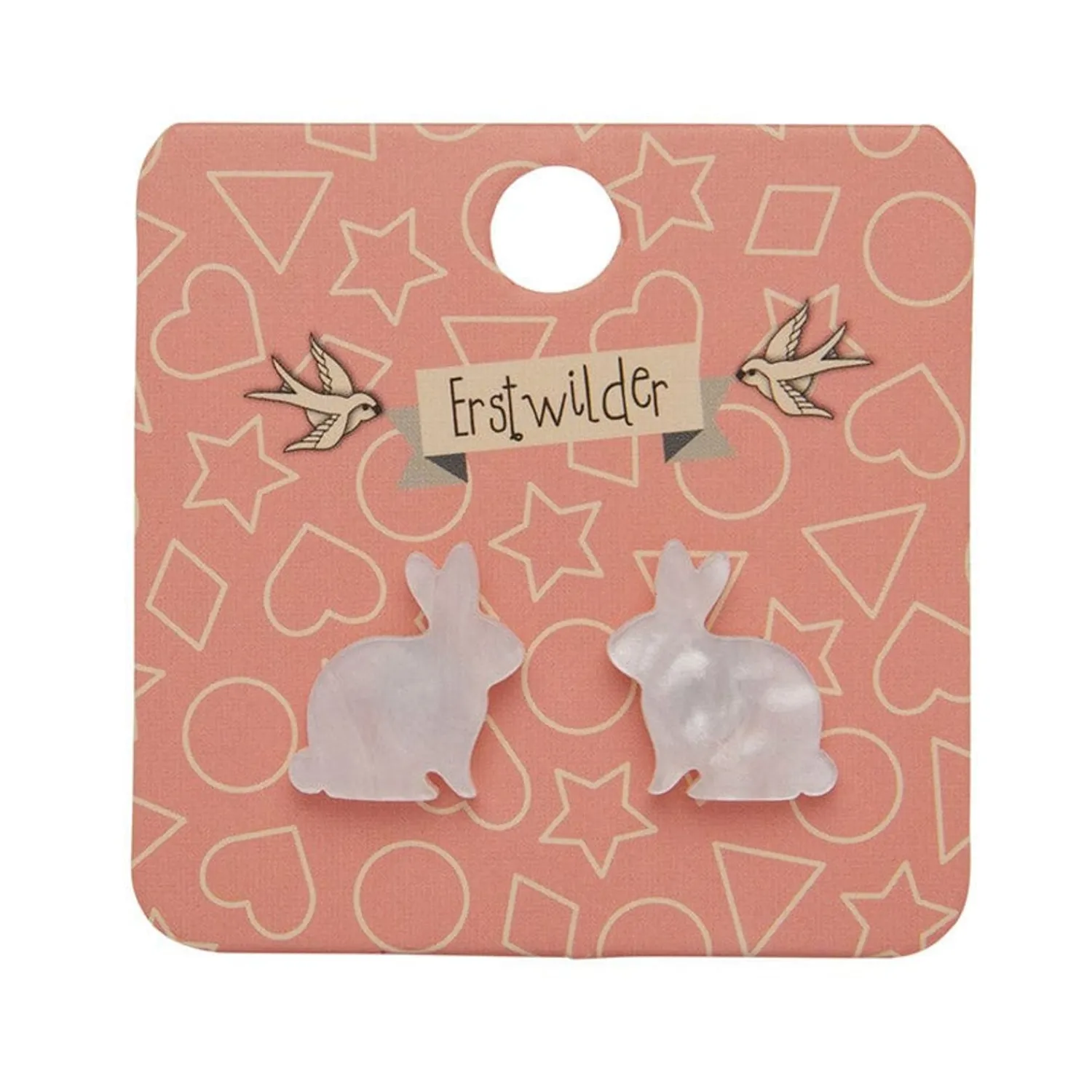 Bunny Ripple Resin Stud Earrings - White^Erstwilder Sale
