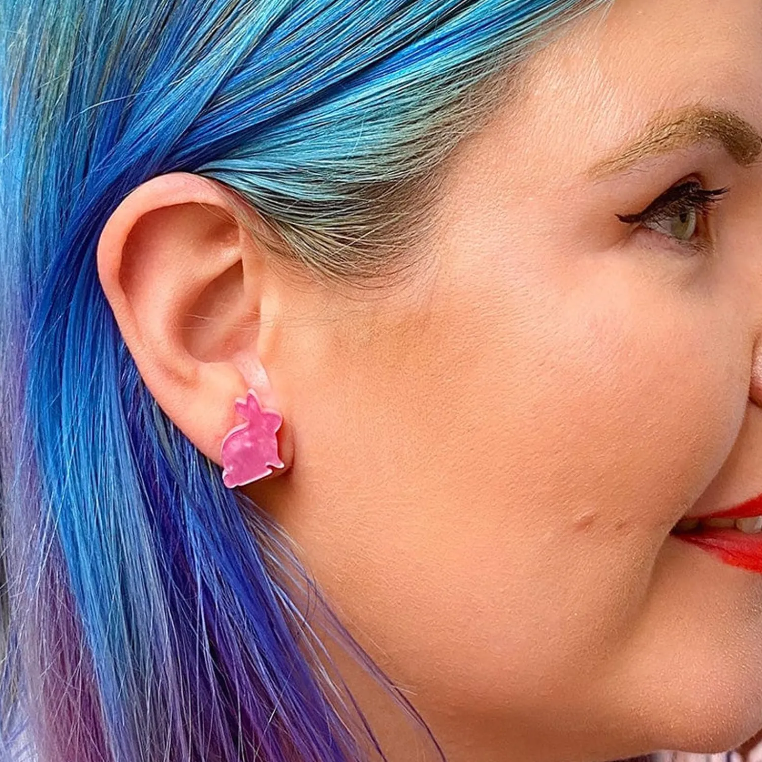 Bunny Ripple Resin Stud Earrings - Mauve^Erstwilder Outlet