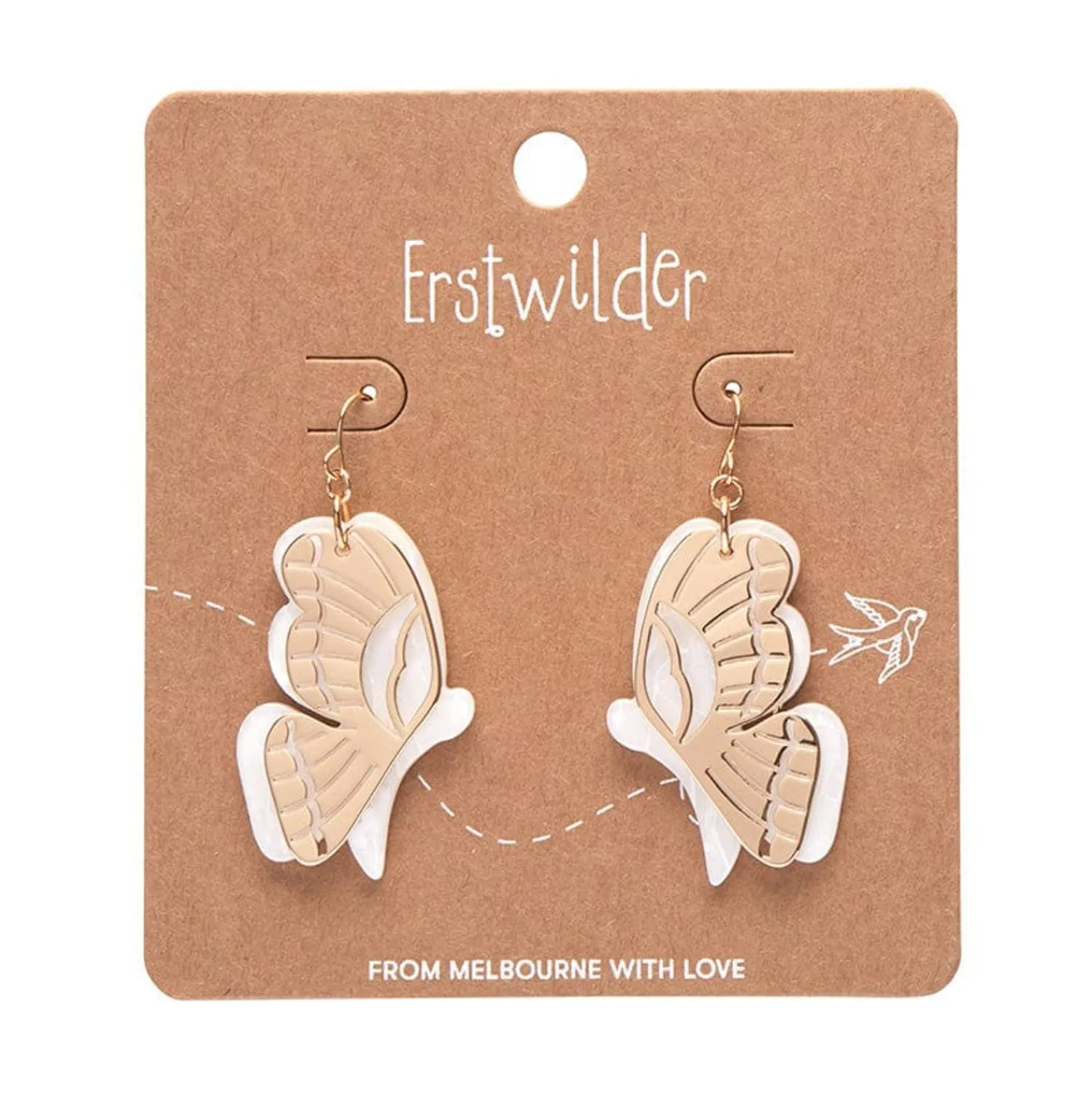 Butterfly Textured Resin Drop Earrings - White^Erstwilder Hot