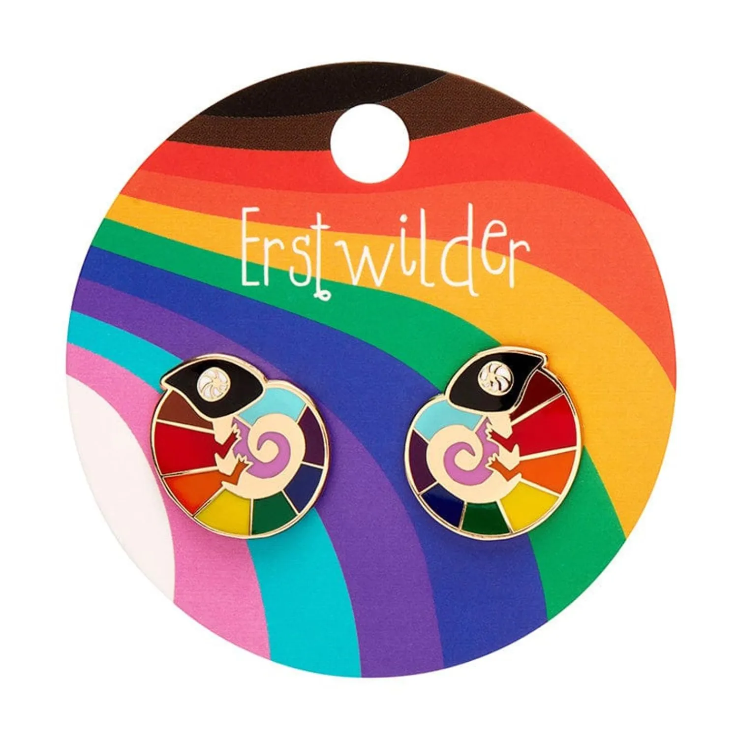 Carmel'S Colourful Chameleon Enamel Stud Earrings^Erstwilder Clearance