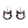 Cat Head Chunky Glitter Resin Drop Earrings - Pink^Erstwilder New