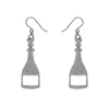 Champagne Glitter Drop Earrings - Silver^Erstwilder Outlet