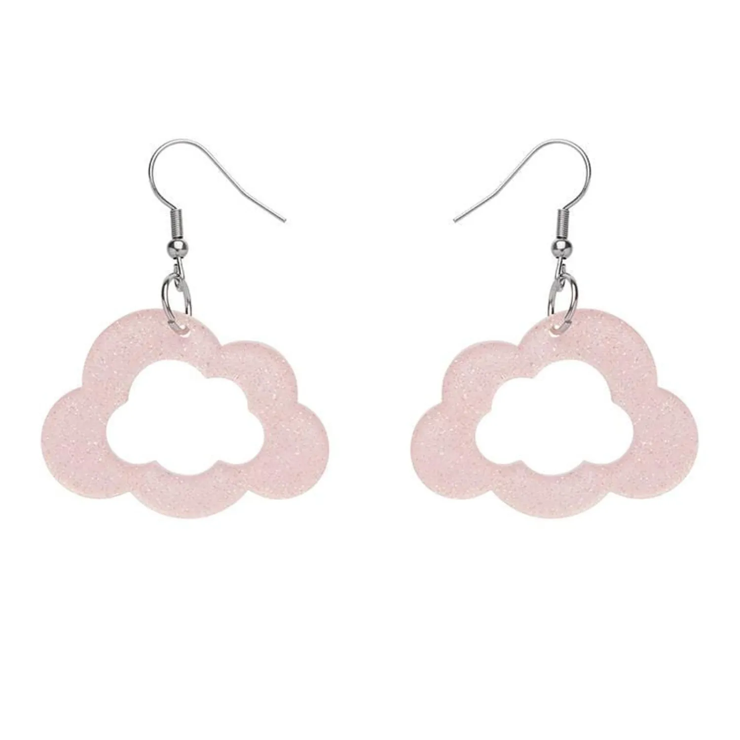 Cloud Glitter Resin Drop Earrings - Pink^Erstwilder Online