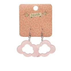 Cloud Glitter Resin Drop Earrings - Pink^Erstwilder Online