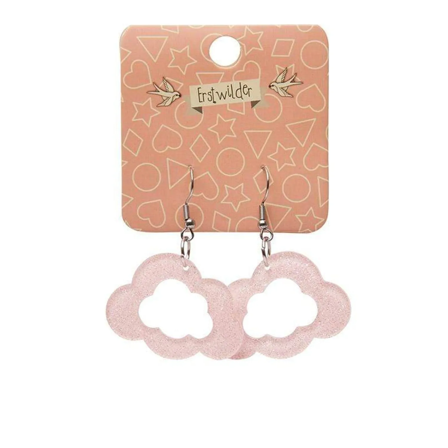 Cloud Glitter Resin Drop Earrings - Pink^Erstwilder Online