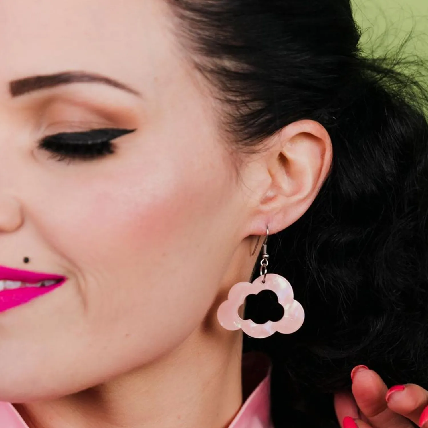 Cloud Solid Glitter Resin Drop Earrings - Pink^Erstwilder Hot