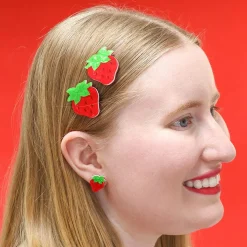Darling Strawberry Hair Clips Set - 2 Piece^Erstwilder Sale