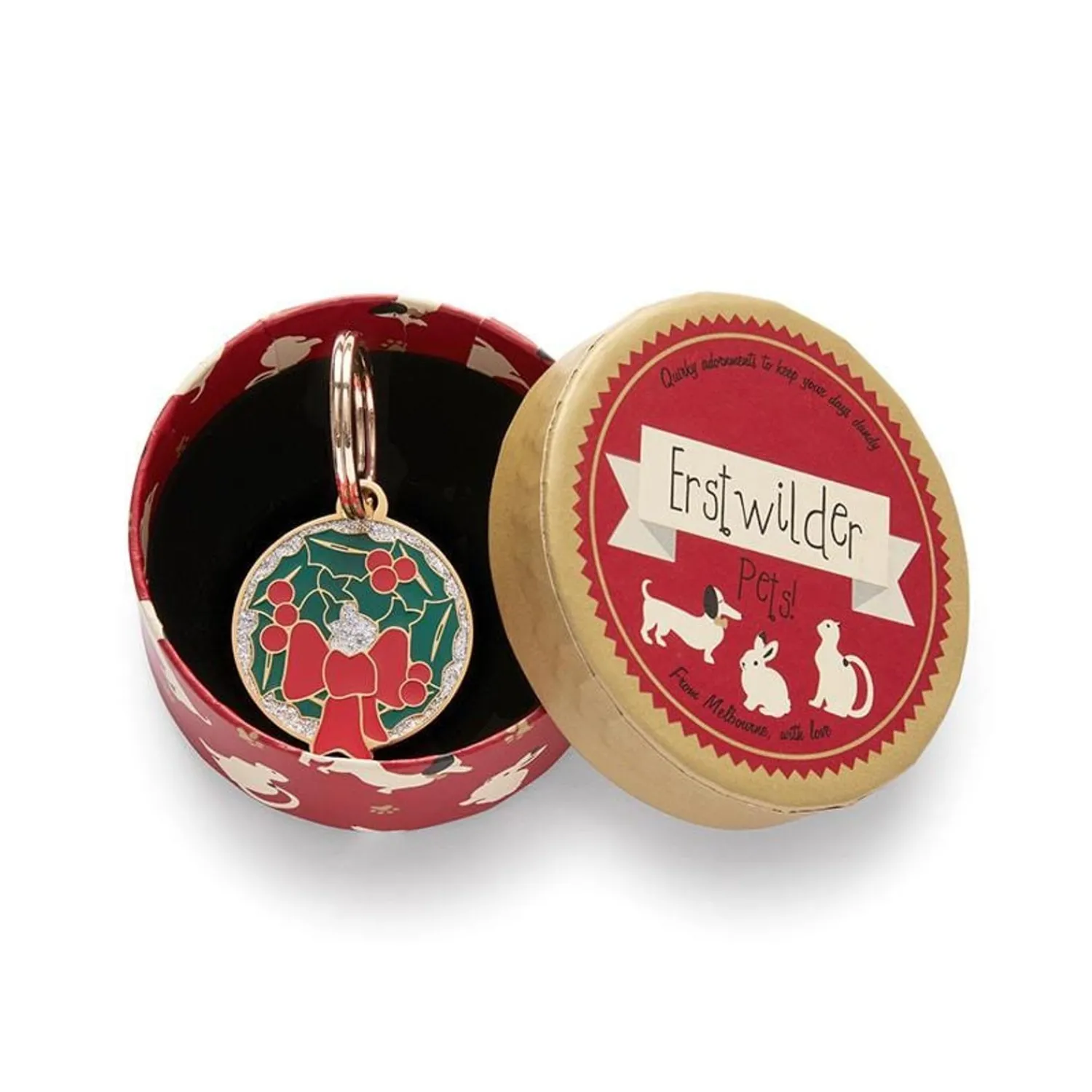 Deck The Halls Enamel Pet Charm^Erstwilder Sale