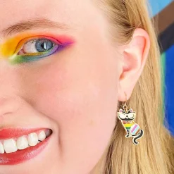 Elissa The Rainbow Cat Enamel Drop Earrings^Erstwilder Outlet