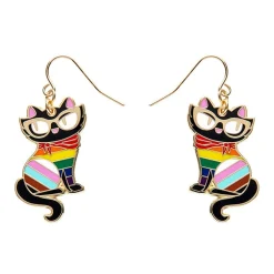 Elissa The Rainbow Cat Enamel Drop Earrings^Erstwilder Outlet