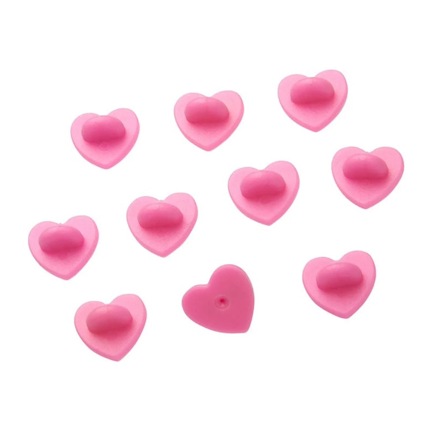 Enamel Pin Rubber Heart Locking Clasp 10-Pack - Pink^Erstwilder Outlet