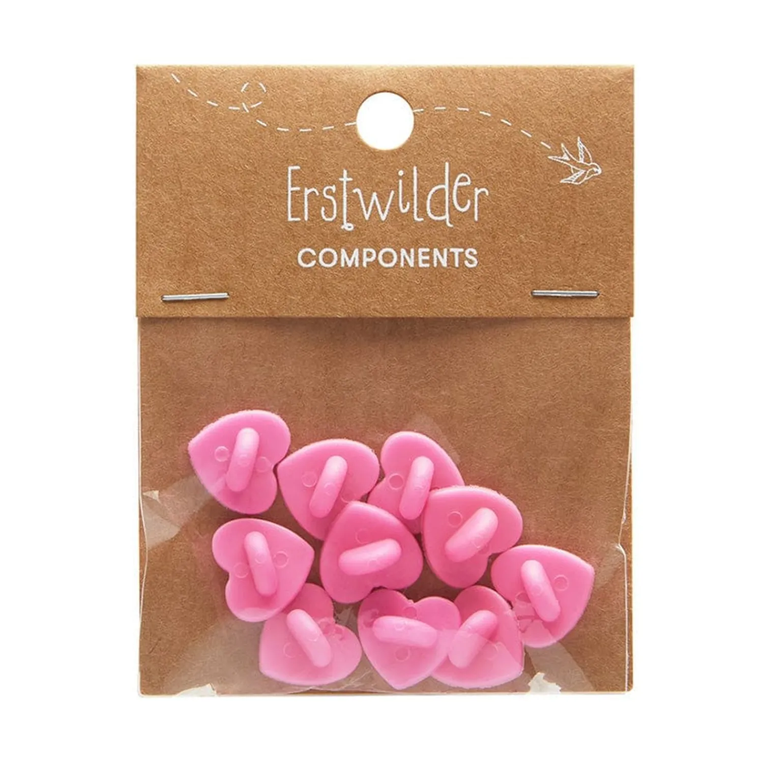 Enamel Pin Rubber Heart Locking Clasp 10-Pack - Pink^Erstwilder Outlet