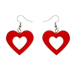 Heart Bubble Resin Drop Earrings - Red^Erstwilder Discount