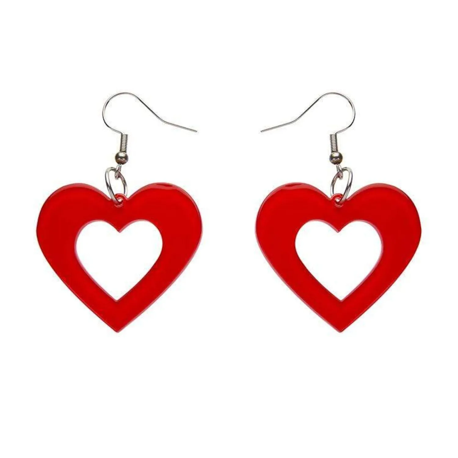 Heart Bubble Resin Drop Earrings - Red^Erstwilder Discount