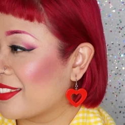 Heart Bubble Resin Drop Earrings - Red^Erstwilder Discount