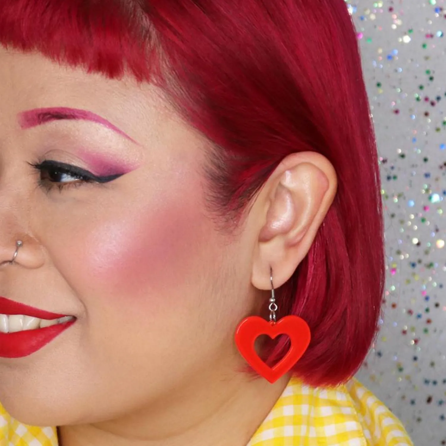 Heart Bubble Resin Drop Earrings - Red^Erstwilder Discount
