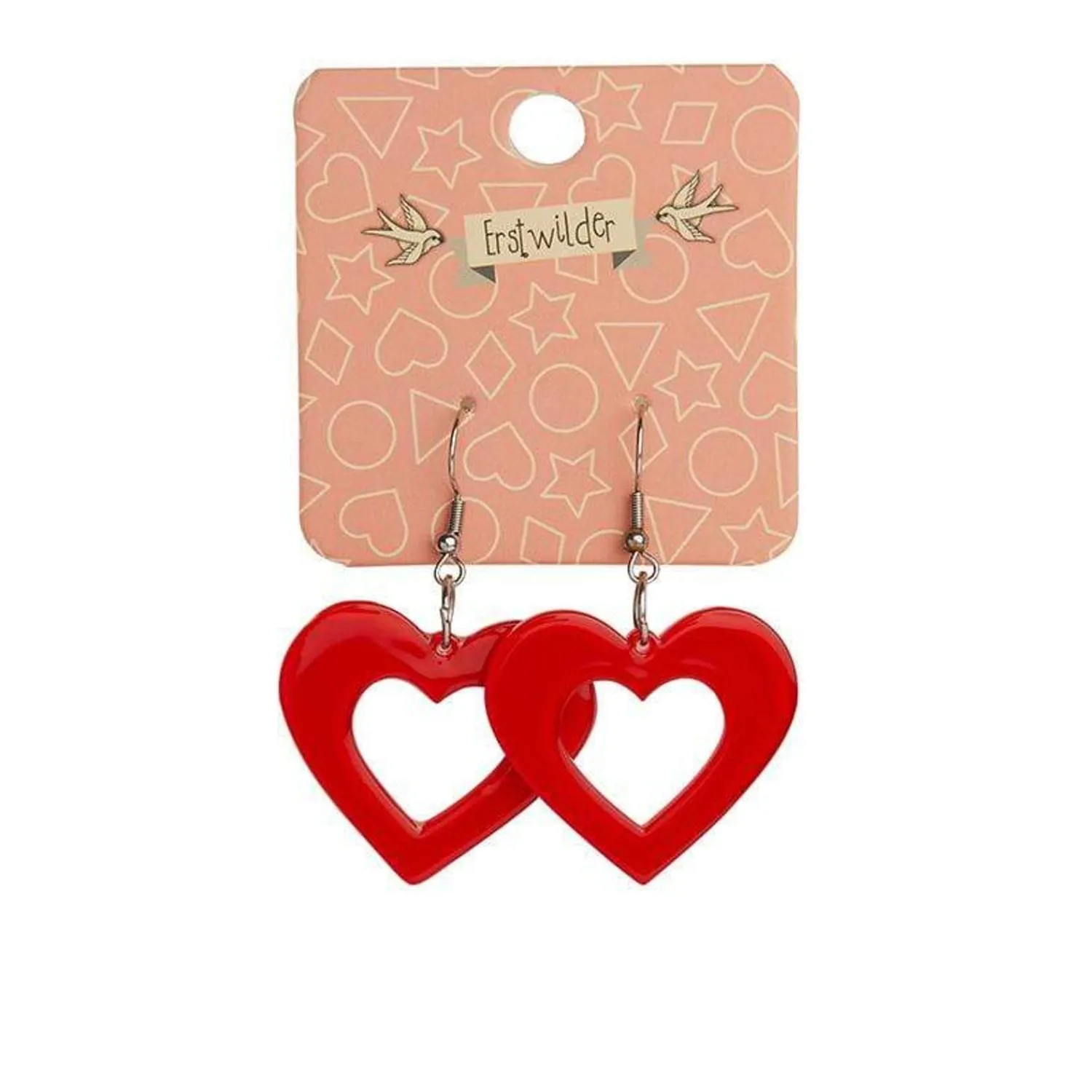 Heart Bubble Resin Drop Earrings - Red^Erstwilder Discount