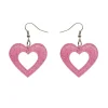 Heart Glitter Resin Drop Earrings - Pink^Erstwilder Discount